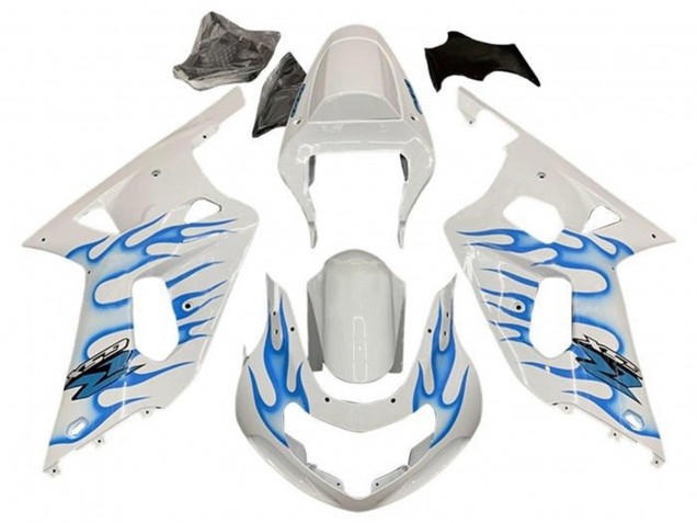 Carenagens Moto Suzuki GSXR 600 / GSXR 750 2001-2003 - Branco Azul Chama
