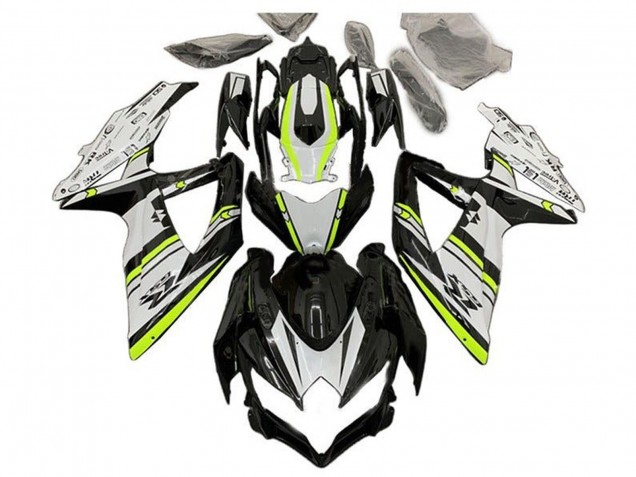 Carenagens Moto Suzuki GSXR 600 / GSXR 750 2008-2010 - Branco Verde Preto Brilhante