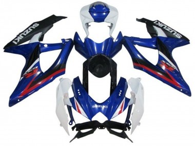 Carenagens Moto Suzuki GSXR 600 / GSXR 750 2008-2010 - Branco Azul Vermelho Preto