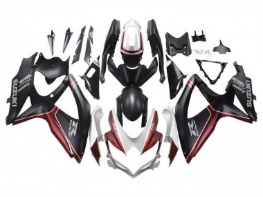 Carenagens Moto Suzuki GSXR 600 / GSXR 750 2008-2010 - Branco Vermelho Preto Fosco