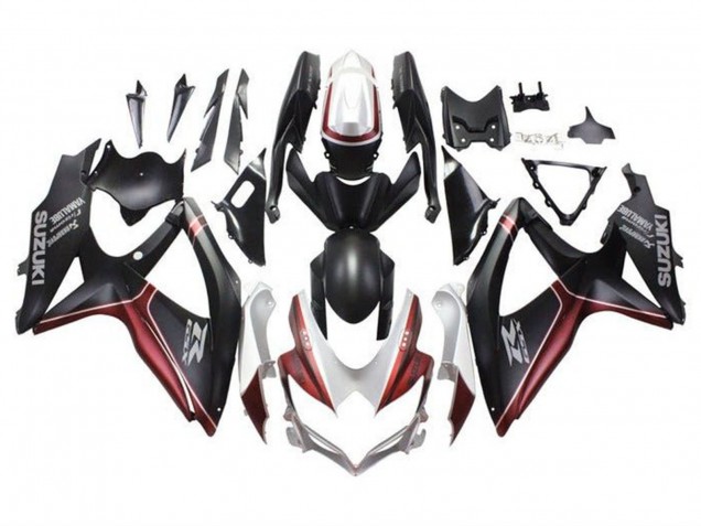 Carenagens Moto Suzuki GSXR 600 / GSXR 750 2008-2010 - Branco Vermelho Preto Fosco