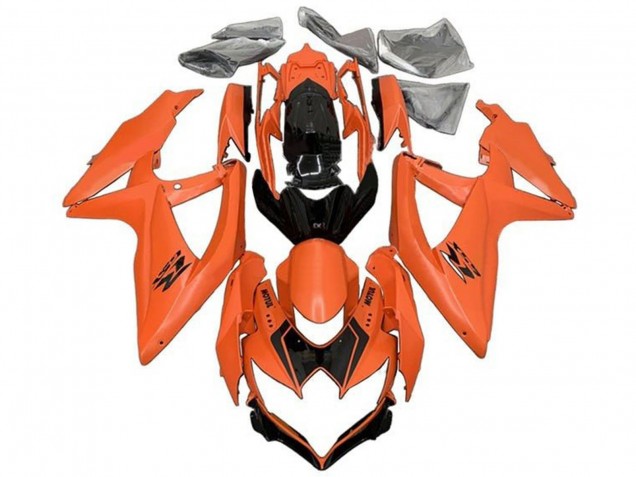 Carenagens Moto Suzuki GSXR 600 / GSXR 750 2008-2010 - Laranja Preto Brilhante