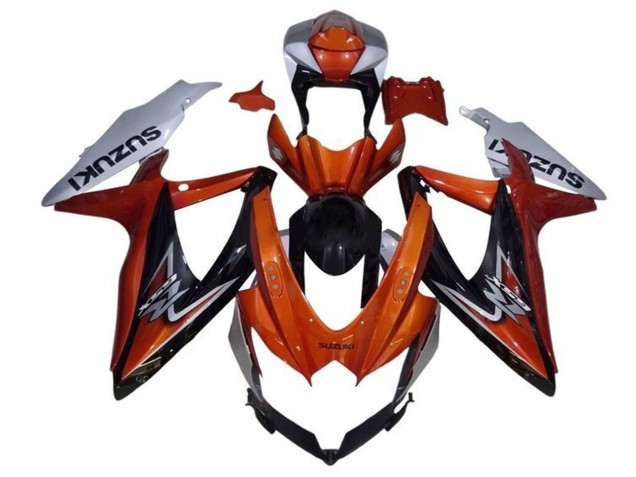 Carenagem Moto Suzuki GSXR 600 / GSXR 750 2008-2010 - Prata Laranja Preto Brilhante