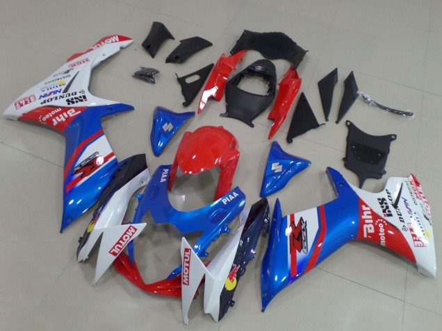 Carenagens Moto Suzuki GSXR 600 / GSXR 750 2011-2024 - Azul Vermelho Branco