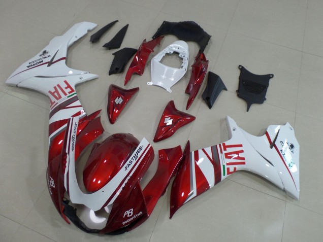 Carenagens Moto Suzuki GSXR 600 / GSXR 750 2011-2024 - Doce Vermelho Branco Fiat