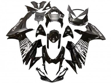 Carenagens Moto Suzuki GSXR 600 / GSXR 750 2011-2024 - Preto Brilhante Prata