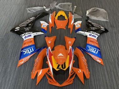 Carenagens Moto Suzuki GSXR 600 / GSXR 750 2011-2024 - Laranja Azul Branco Preto Amarelo 20