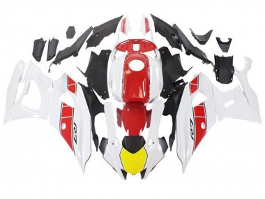 Carenagens Moto Yamaha YZF R7 2021-2024 - Branco Amarelo Vermelho Listra
