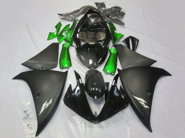 Carenagens Moto Yamaha YZF 1000 R1 2009-2011 - Preto Brilhante Preto Fosco Verde