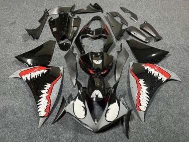 Carenagens Moto Yamaha YZF 1000 R1 2009-2011 - Cinzento Preto Vermelho Branco Tubarão