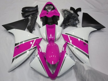 Carenagens Moto Yamaha YZF 1000 R1 2009-2011 - Branco Rosa Preto