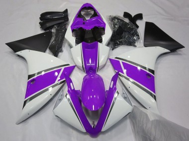 Carenagens Moto Yamaha YZF 1000 R1 2009-2011 - Branco Roxo Preto
