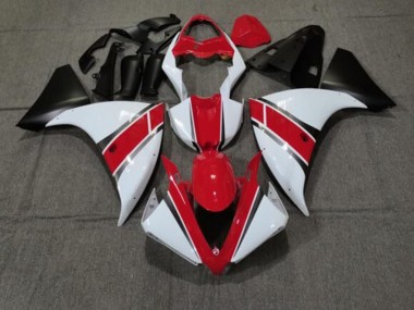 Carenagens Moto Yamaha YZF 1000 R1 2012-2014 - Vermelho Branco Preto Fosco