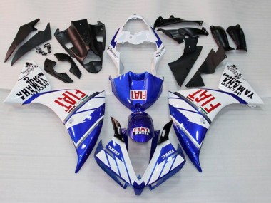 Carenagem Moto Yamaha YZF 1000 R1 2012-2014 - Branco Azul Vermelho Fiat