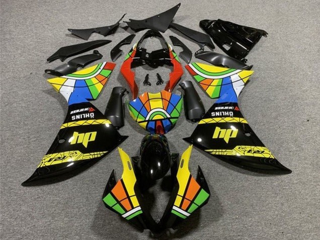 Carenagens Moto Yamaha YZF 1000 R1 2012-2014 - Preto Brilhante Amarelo Vermelho Azul Verde HP Roda das Cores