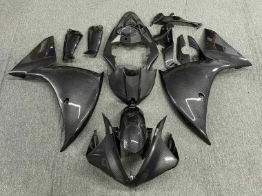 Carenagens Moto Yamaha YZF 1000 R1 2012-2014 - Falso Fibra de Carbono Cinzento Preto