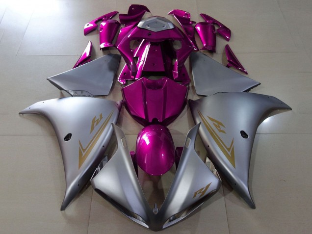 Carenagens Moto Yamaha YZF 1000 R1 2012-2014 - Prata Fosco Rosa