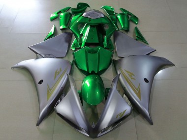 Carenagens Moto Yamaha YZF 1000 R1 2012-2014 - Prata Fosco Verde