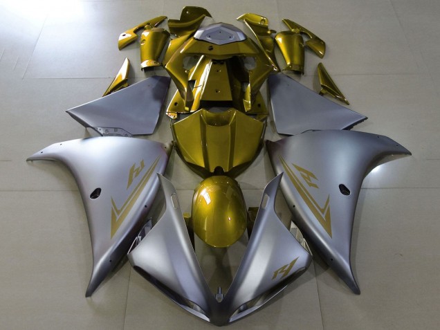 Carenagens Moto Yamaha YZF 1000 R1 2012-2014 - Prata Fosco Ouro