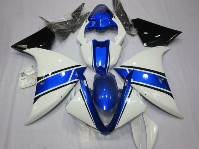 Carenagens Moto Yamaha YZF 1000 R1 2012-2014 - Branco Azul Preto
