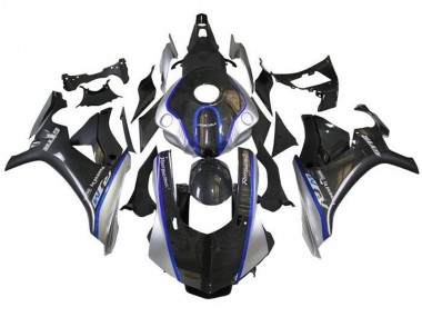 Carenagens Moto Yamaha YZF 1000 R1 2015-2019 - Falso Fibra de Carbono Prata Azul R1M