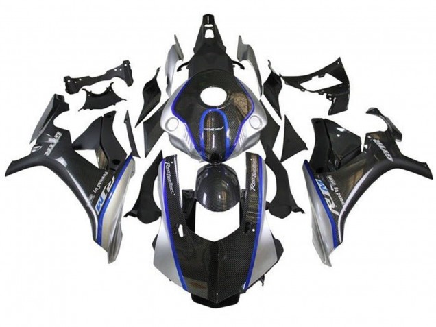 Carenagens Moto Yamaha YZF 1000 R1 2015-2019 - Falso Fibra de Carbono Prata Azul R1M