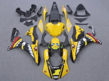 Carenagens Moto Yamaha YZF 1000 R1 2015-2019 - Amarelo Vermelho Tubarão