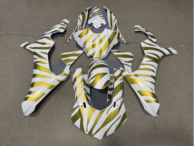 Carenagens Moto Yamaha YZF 1000 R1 2015-2019 - Branco Ouro Zebra