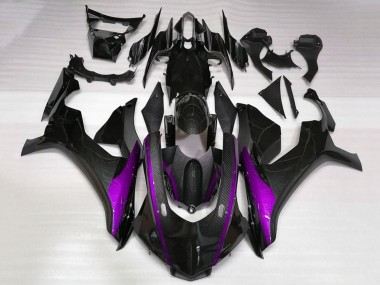 Carenagens Moto Yamaha YZF 1000 R1 2015-2019 - Falso Fibra de Carbono Roxo