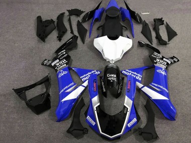 Carenagens Moto Yamaha YZF 1000 R1 2015-2019 - Azul Branco Preto Brilhante