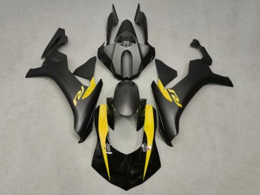 Carenagens Moto Yamaha YZF 1000 R1 2015-2019 - Preto Fosco Preto Brilhante Amarelo