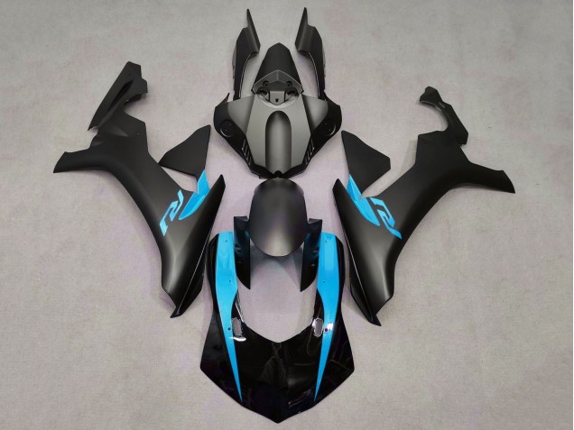 Carenagens Moto Yamaha YZF 1000 R1 2015-2019 - Preto Fosco Preto Brilhante Azul Claro
