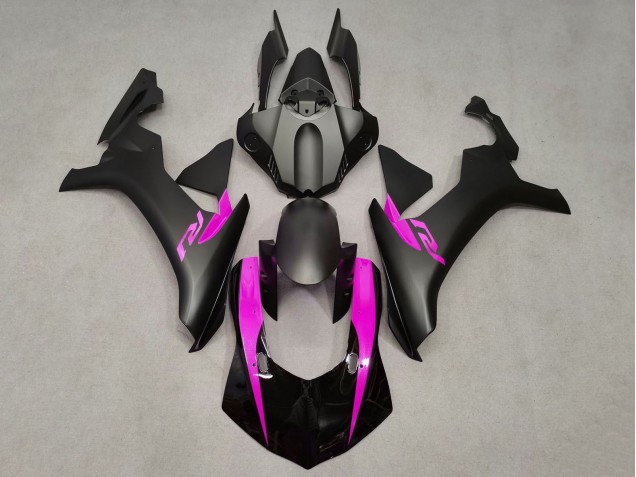 Carenagens Moto Yamaha YZF 1000 R1 2015-2019 - Preto Fosco Preto Brilhante Rosa