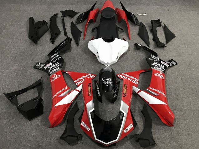 Carenagens Moto Yamaha YZF 1000 R1 2015-2019 - Vermelho Branco Preto Brilhante
