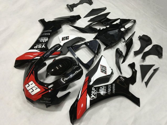 Carenagens Moto Yamaha YZF 1000 R1 2015-2019 - Preto Brilhante Branco Vermelho ENEOS Motul YSP 99