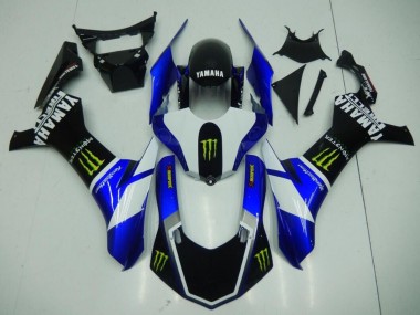 Carenagens Moto Yamaha YZF 1000 R1 2020-2025 - Azul Branco Preto Verde Monstro