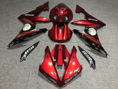 Carenagem Moto Yamaha YZF 1000 R1 2004-2006 - Vermelho Preto Fosco