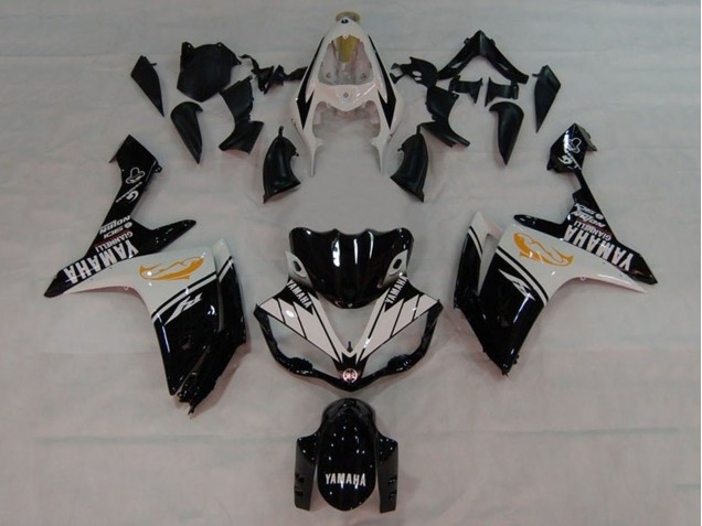Carenagens Moto Yamaha YZF 1000 R1 2007-2008 - Branco Preto Laranja Dolphin