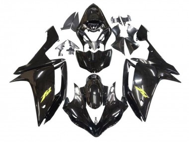 Carenagens Moto Yamaha YZF 1000 R1 2007-2008 - Preto Brilhante Ouro Decal