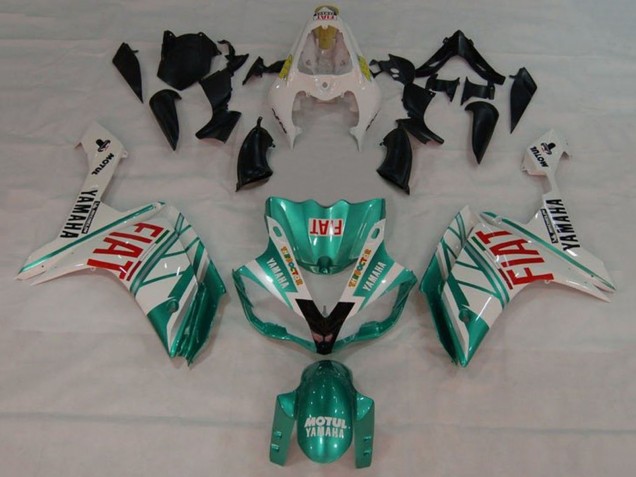 Carenagens Moto Yamaha YZF 1000 R1 2007-2008 - Branco Verde Vermelho Fiat