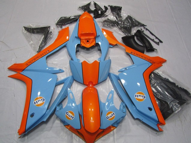 Carenagens Moto Yamaha YZF 1000 R1 2007-2008 - Azul Claro Laranja Gulf