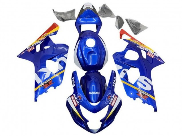 Carenagens Moto Suzuki GSXR 600 / GSXR 750 2004-2005 - Azul Branco Amarelo Vermelho
