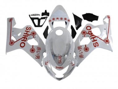 Carenagens Moto Suzuki GSXR 600 / GSXR 750 2004-2005 - Branco Vermelho Shiro