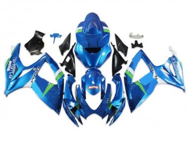 Carenagens Moto Suzuki GSXR 600 / GSXR 750 2006-2007 - Azul Verde Branco Ecstar
