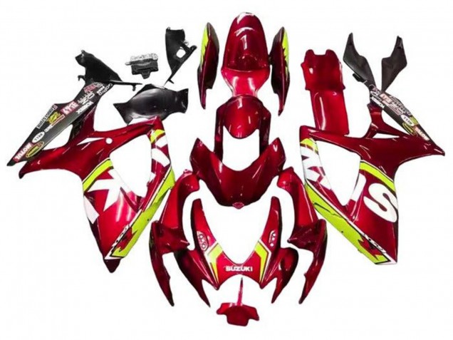 Carenagens Moto Suzuki GSXR 600 / GSXR 750 2006-2007 - Vermelho Amarelo Branco Preto