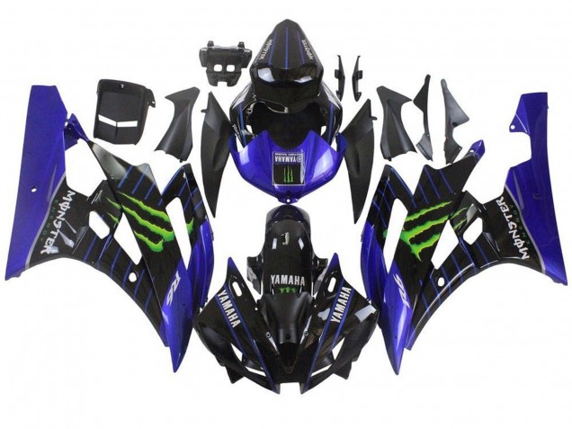 Carenagens Moto Yamaha YZF R6 2006-2007 - Azul Preto Verde Monstro