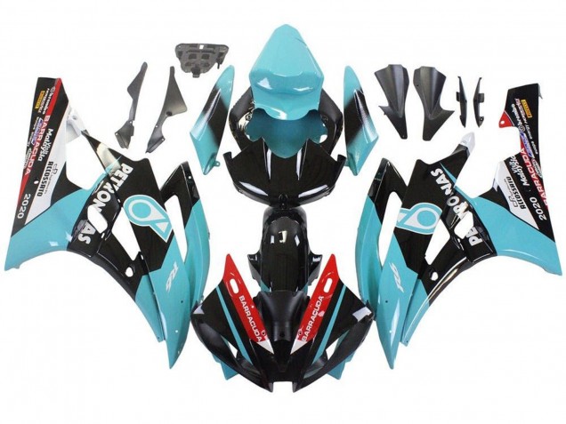 Carenagens Moto Yamaha YZF R6 2006-2007 - Azul Claro Vermelho Branco Preto Petronas