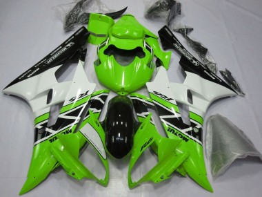 Carenagens Moto Yamaha YZF R6 2006-2007 - Verde Branco Preto Brilhante