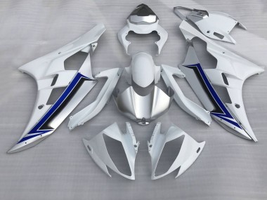 Carenagens Moto Yamaha YZF R6 2006-2007 - Branco Prata Azul Preto