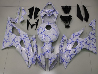 Carenagens Moto Yamaha YZF R6 2008-2016 - Branco Azul Lightning